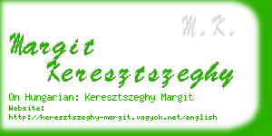 margit keresztszeghy business card